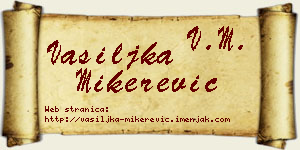 Vasiljka Mikerević vizit kartica